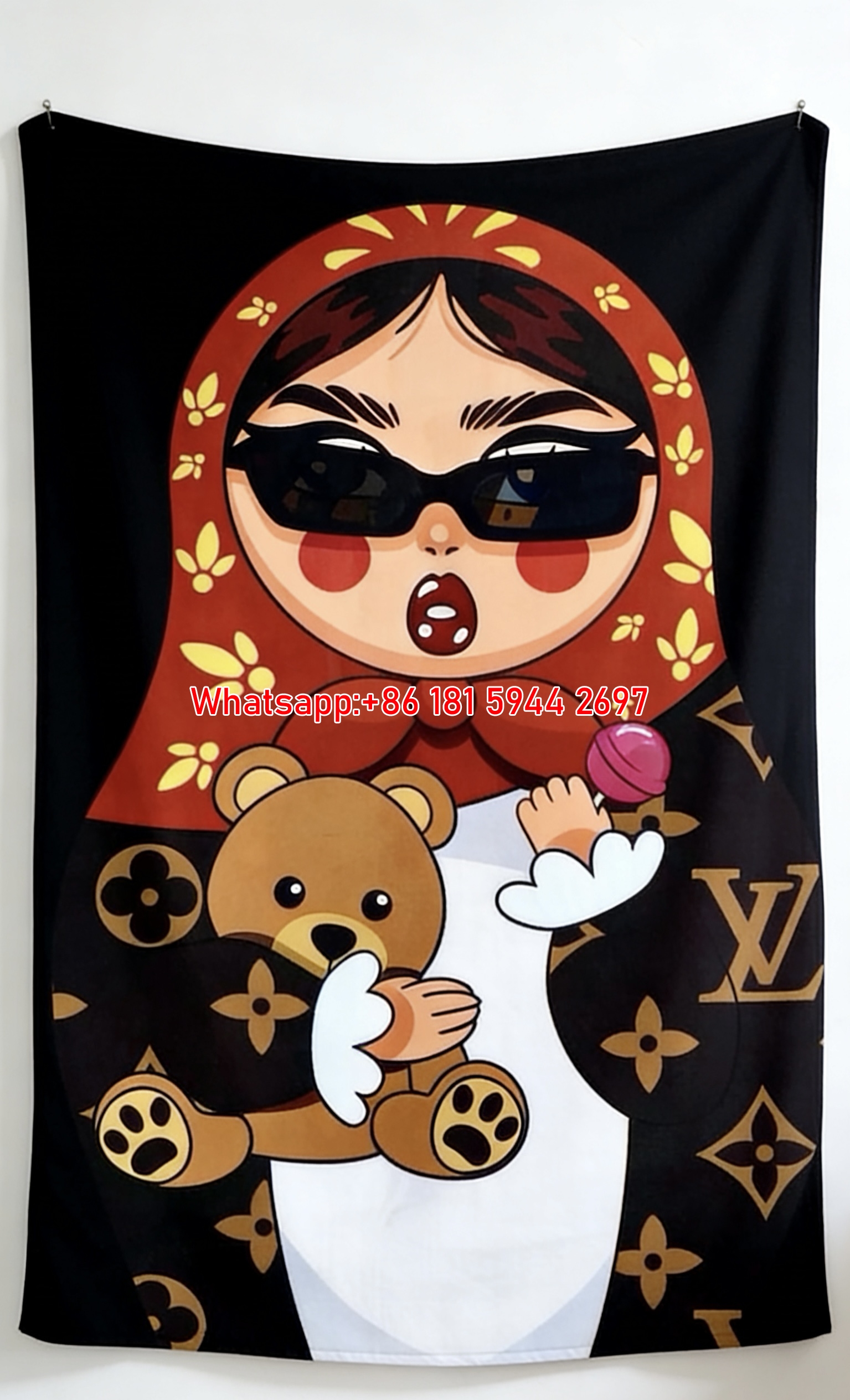 Luxury Nesting Doll Flannel Throw Blanket 371